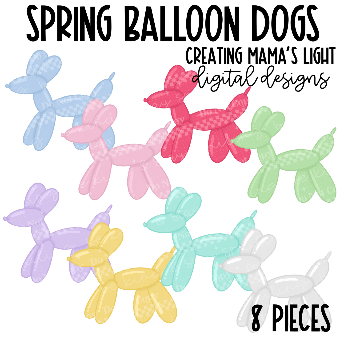 Spring Balloon Dog Clipart