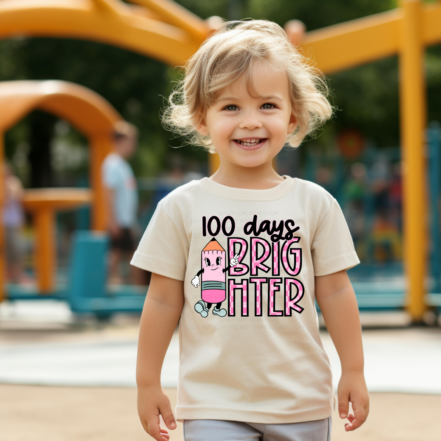 100 Days Brighter-Pink PNG Digital Download