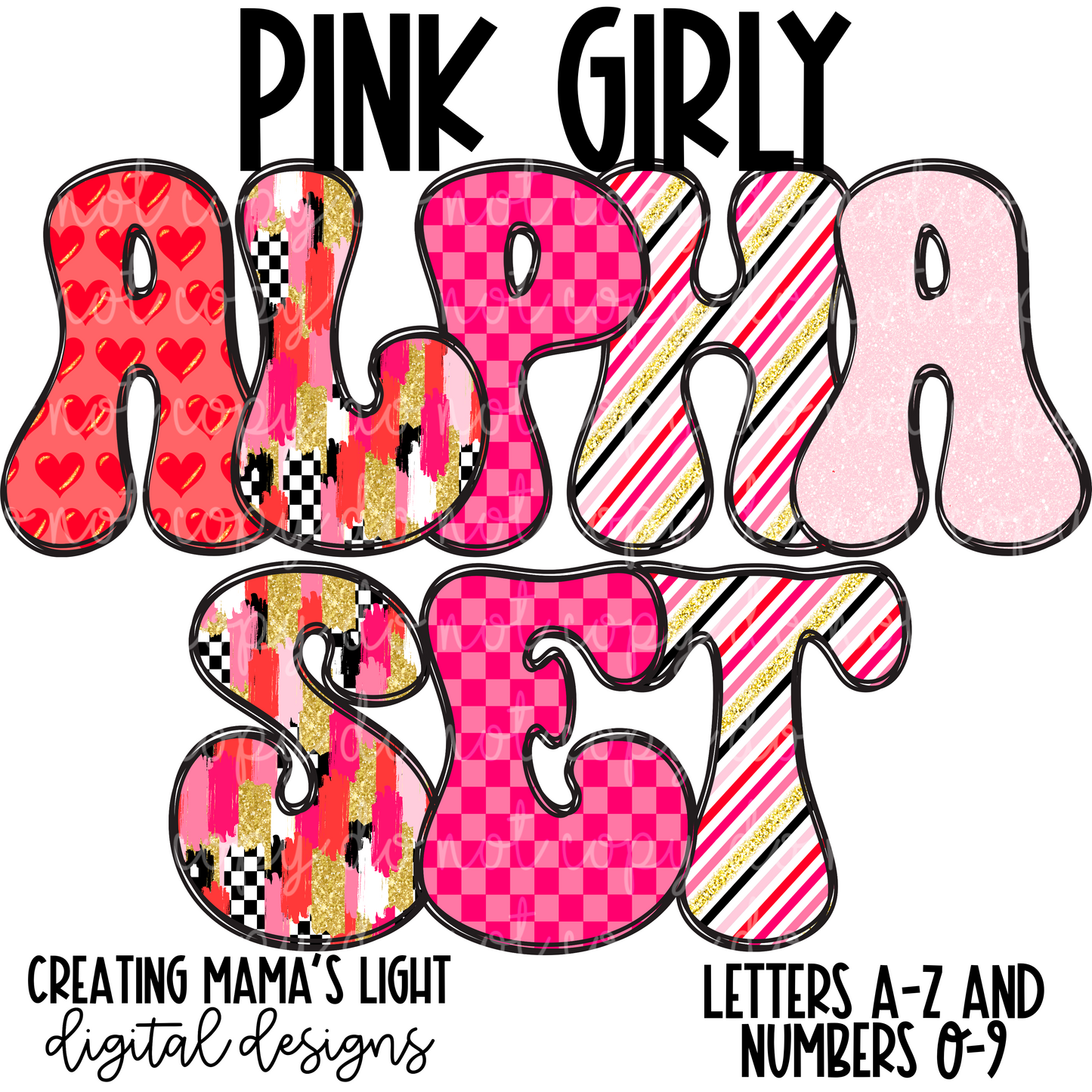 Pink Girly Alpha Set