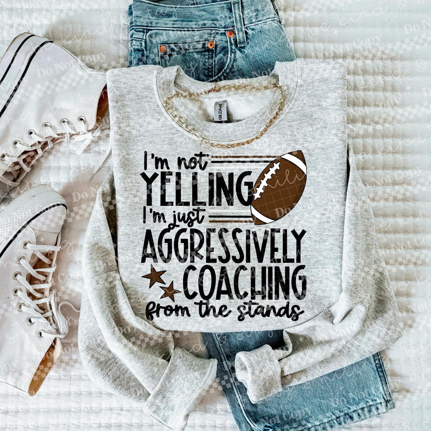 Aggressively Coaching Football PNG Digital Download