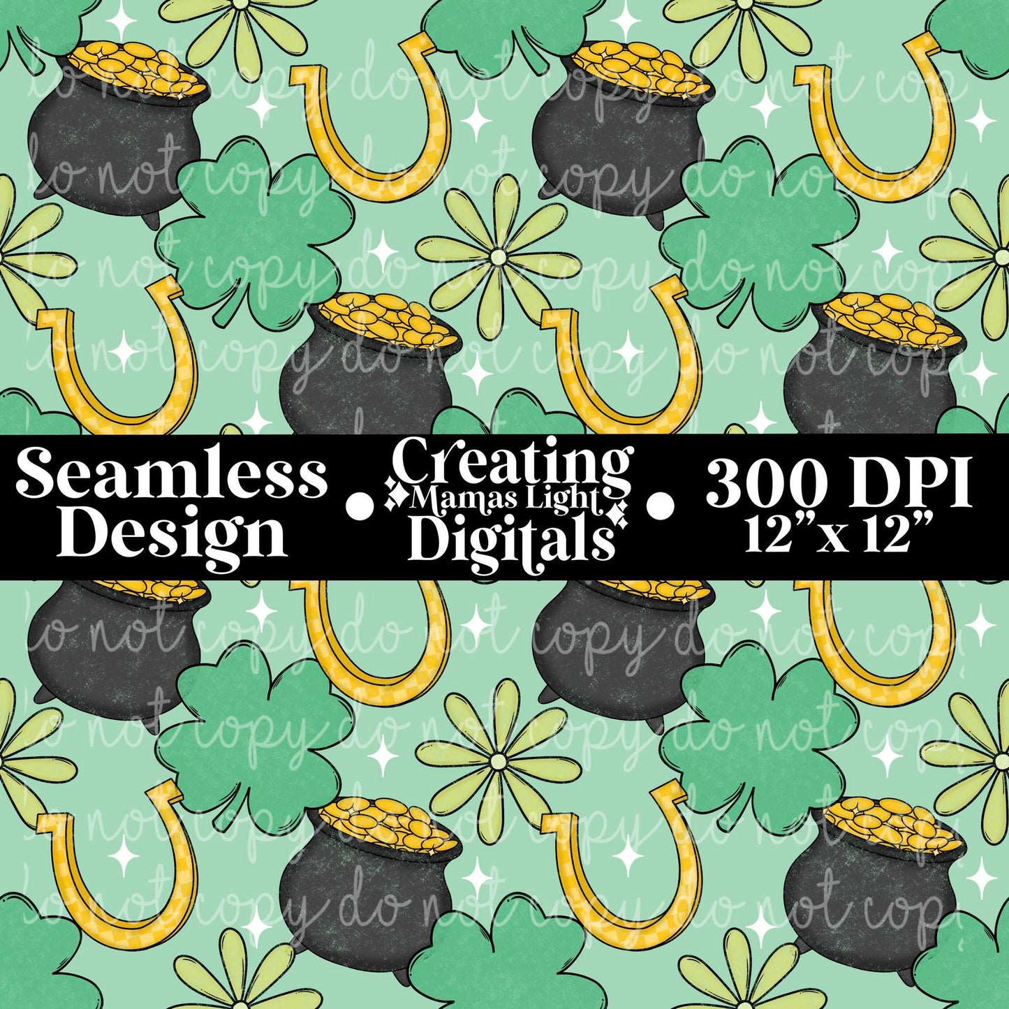 Lucky Seamless PNG Digital Download