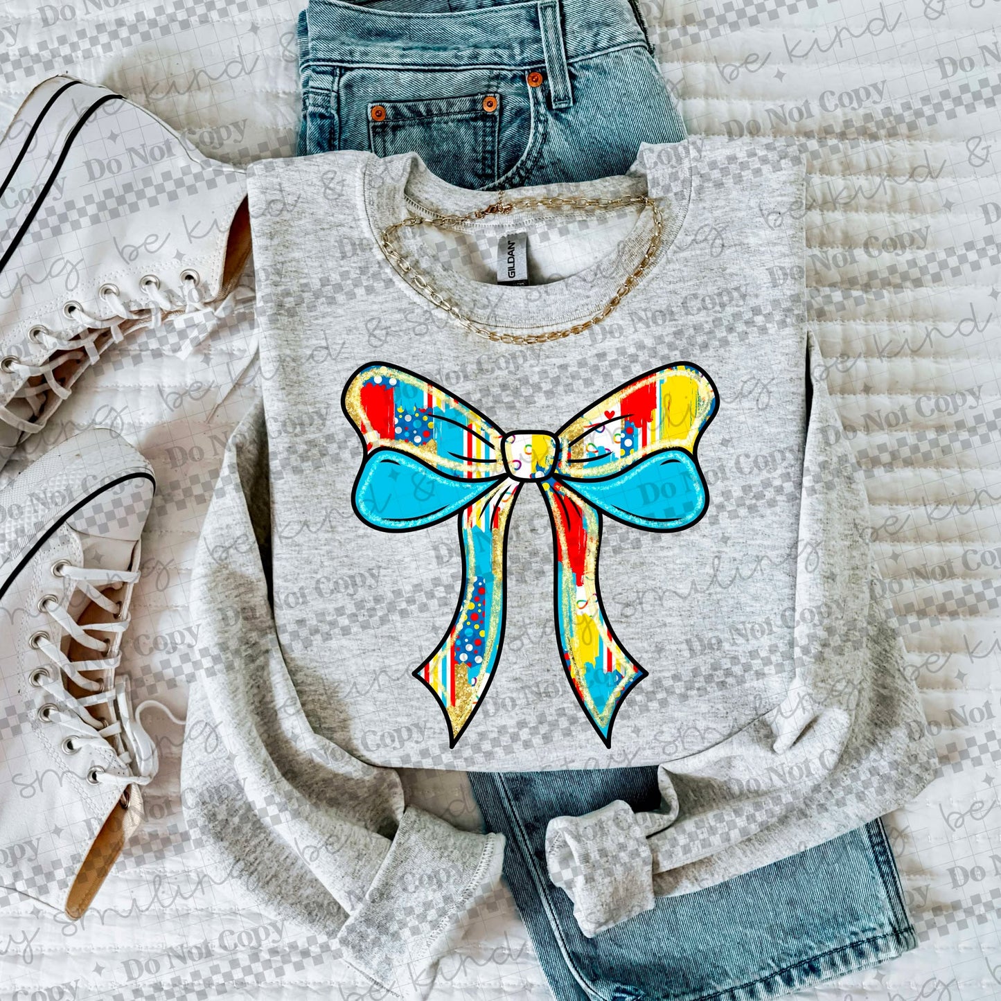 Autism Awareness Bow PNG Digital Download