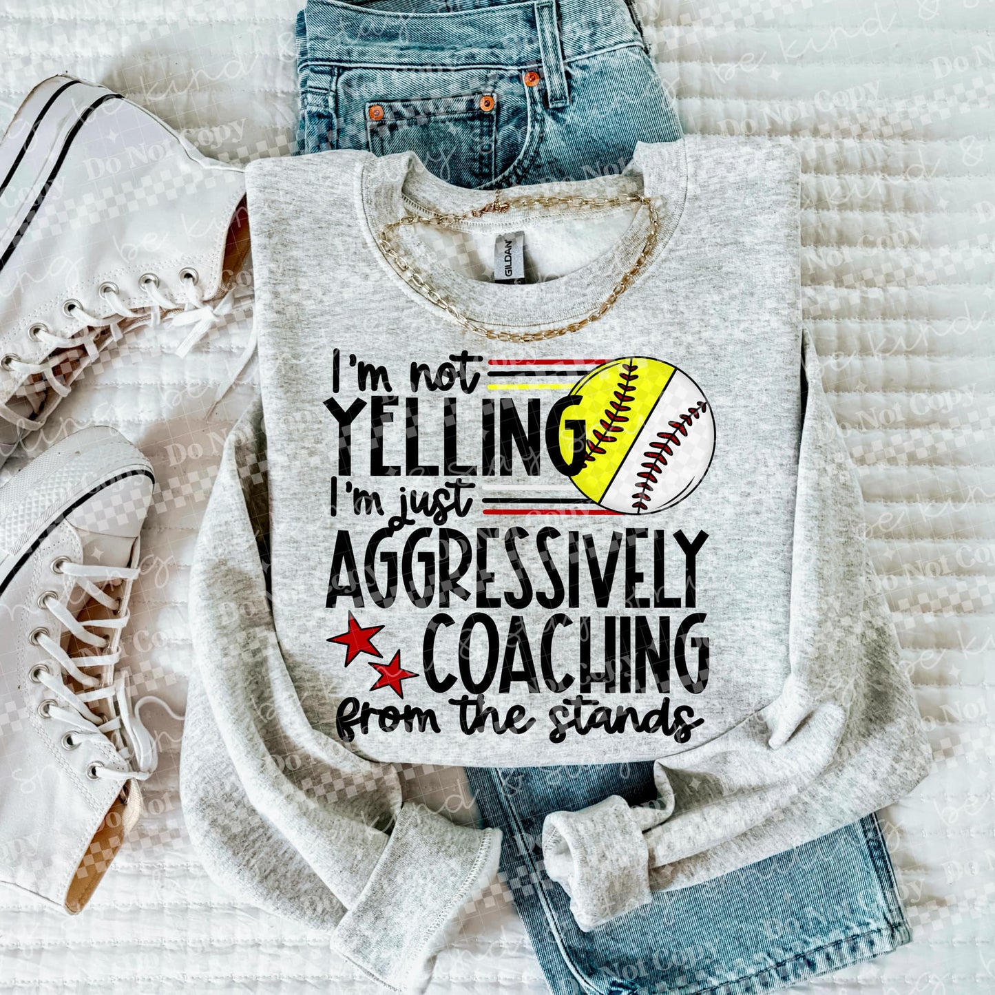 Aggressively Coaching Both Baseball/Softball PNG Digital Download