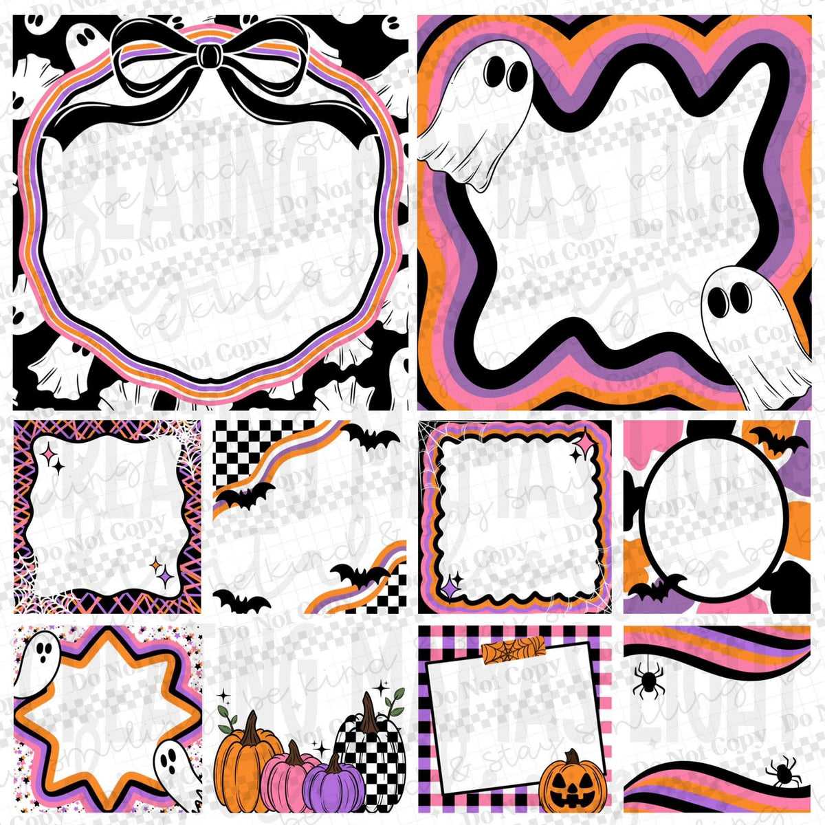Halloween Blank Background Engagement Graphics
