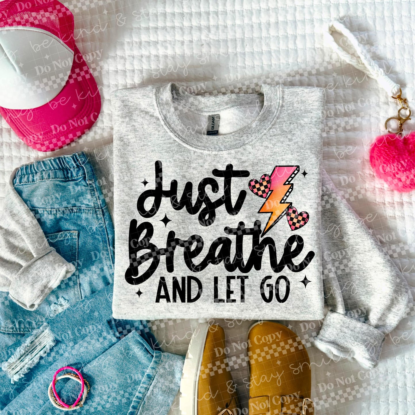 Just Breathe And Let Go PNG Digital Download