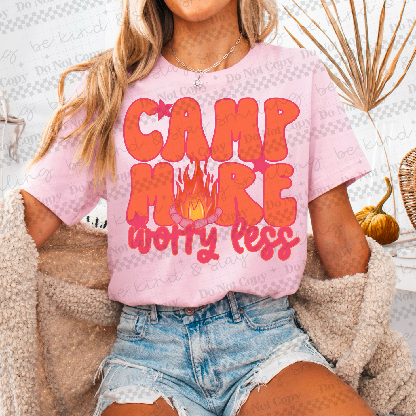 Camp More Worry Less PNG Digital Download