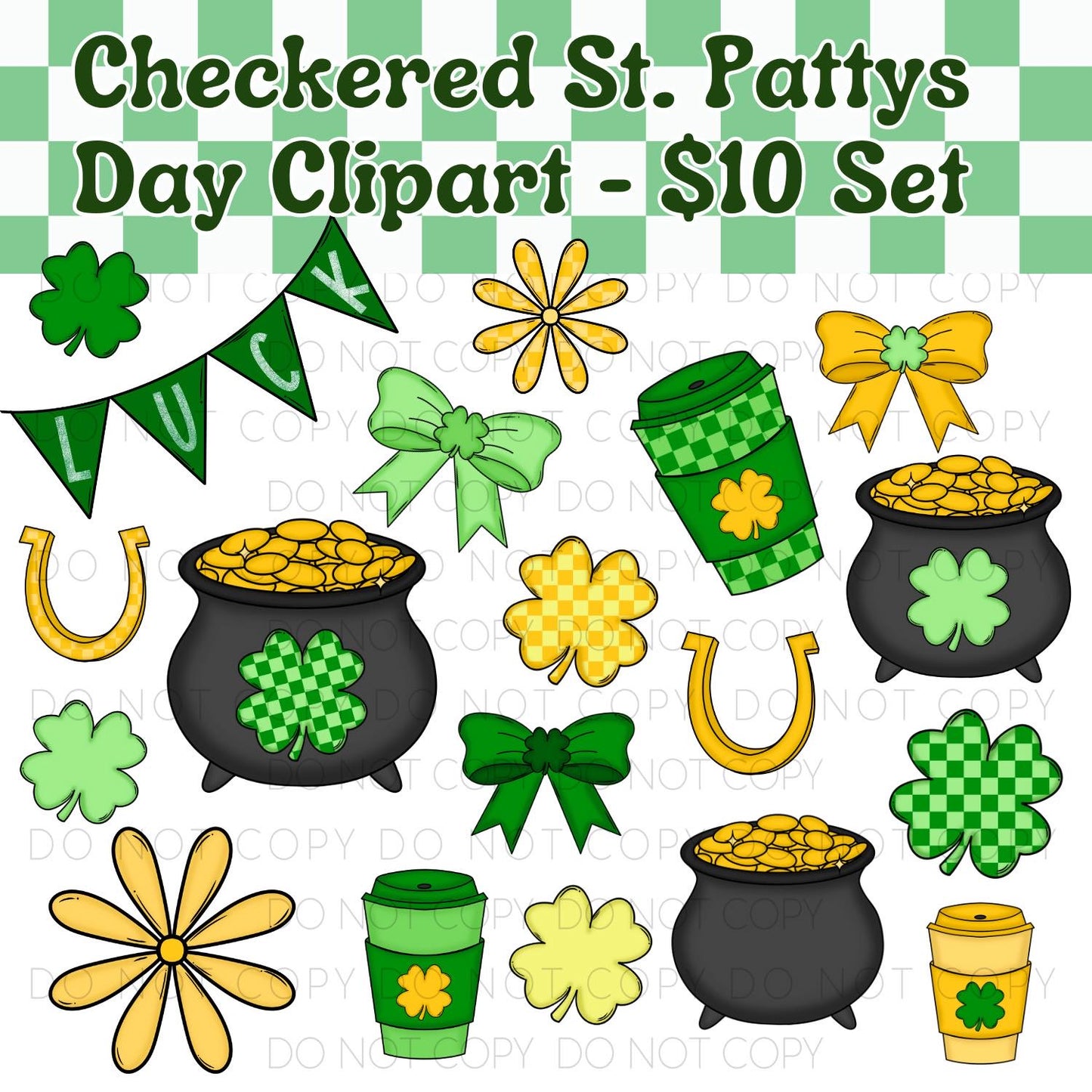 Checkered Saint Patrick’s Day Clip Art