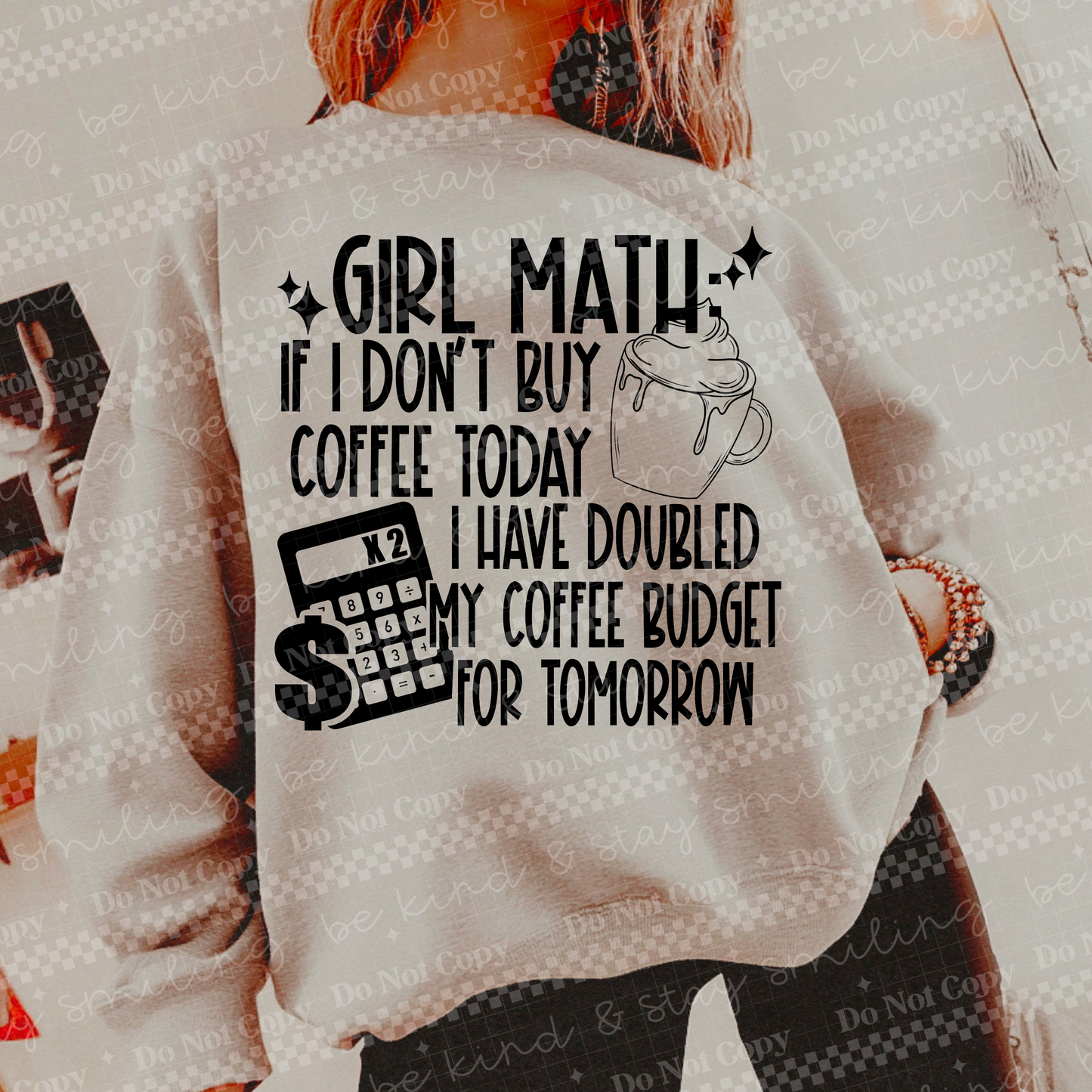 Girl Math Coffee PNG Digital Download