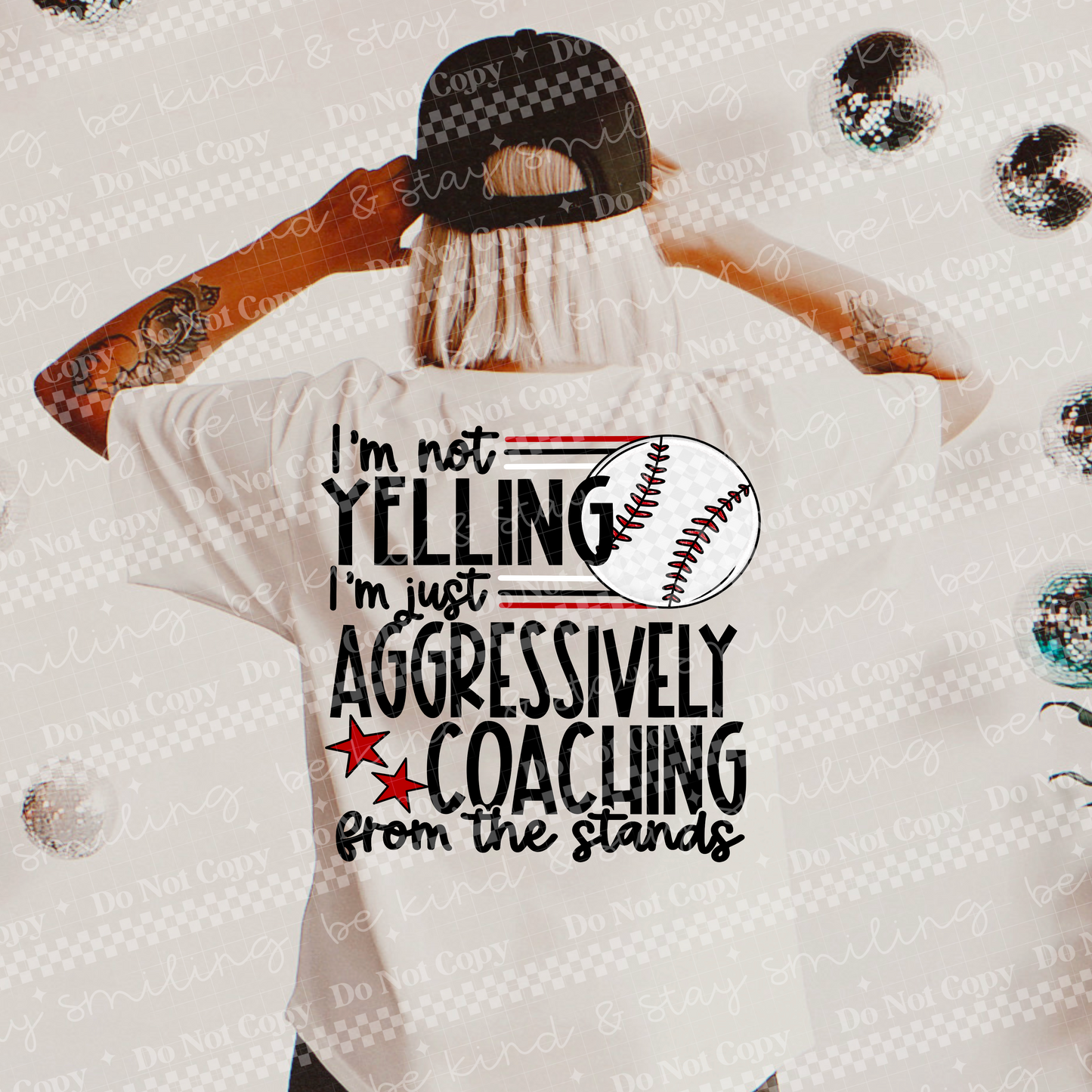 Aggressively Coaching Baseball PNG Digital Download