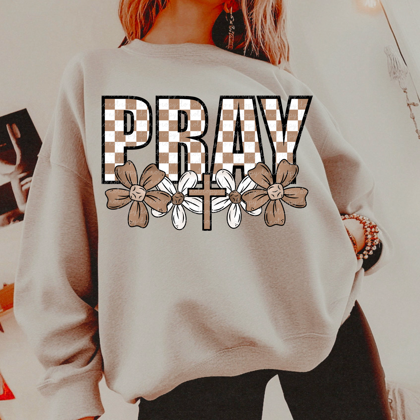 Checkered Pray PNG Digital Download