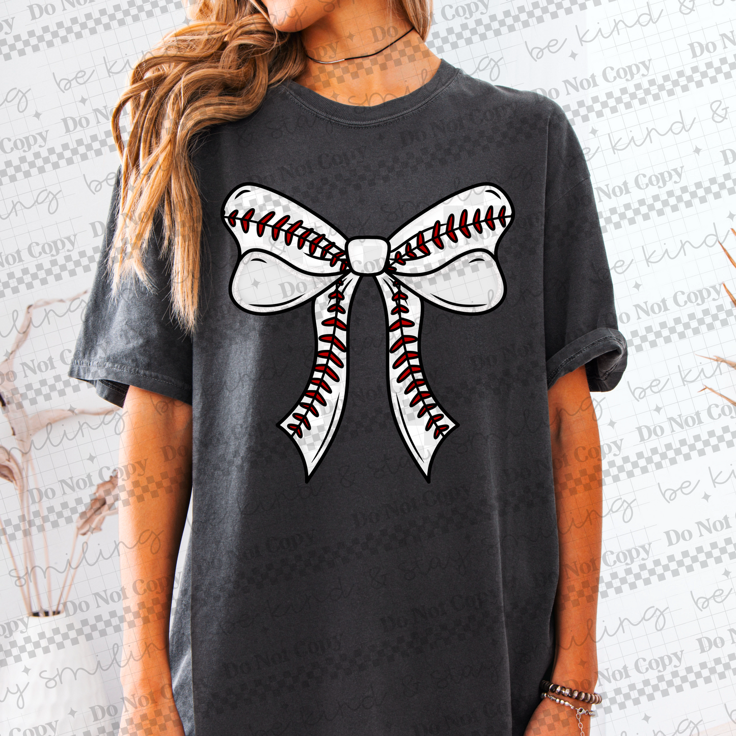 Baseball Bow PNG Digital Download