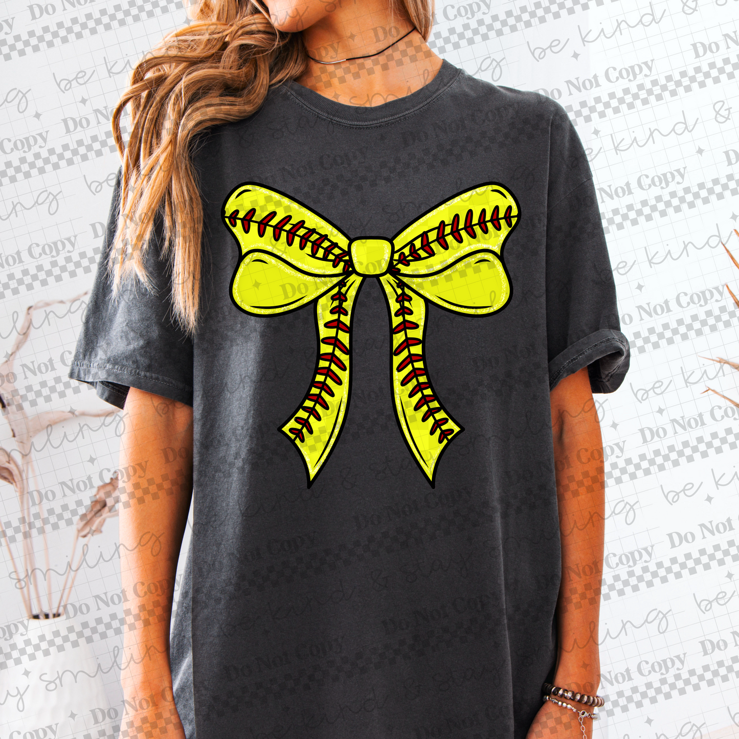 Softball Bow PNG Digital Download