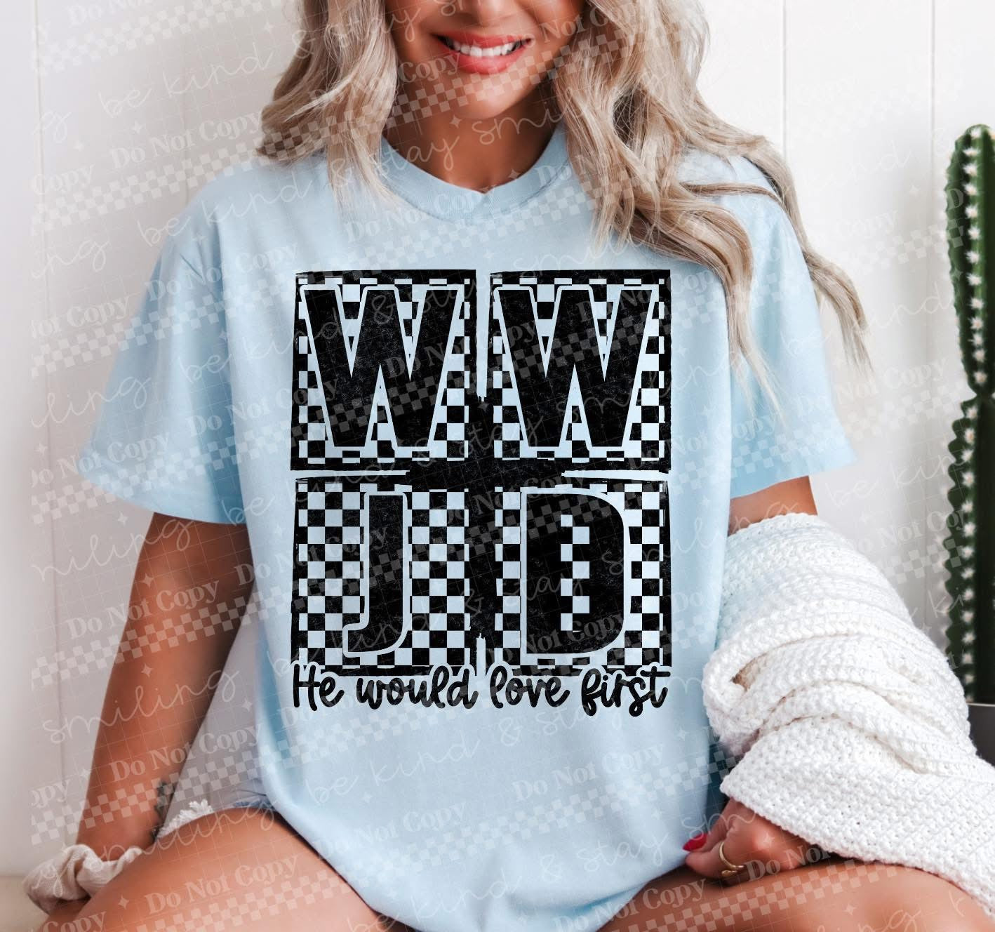 Checkered WWJD PNG Digital Download