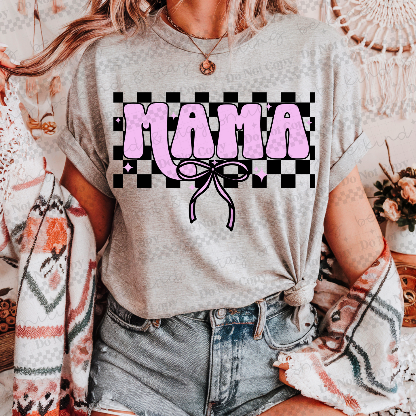 Checkered Mama PNG Digital Download