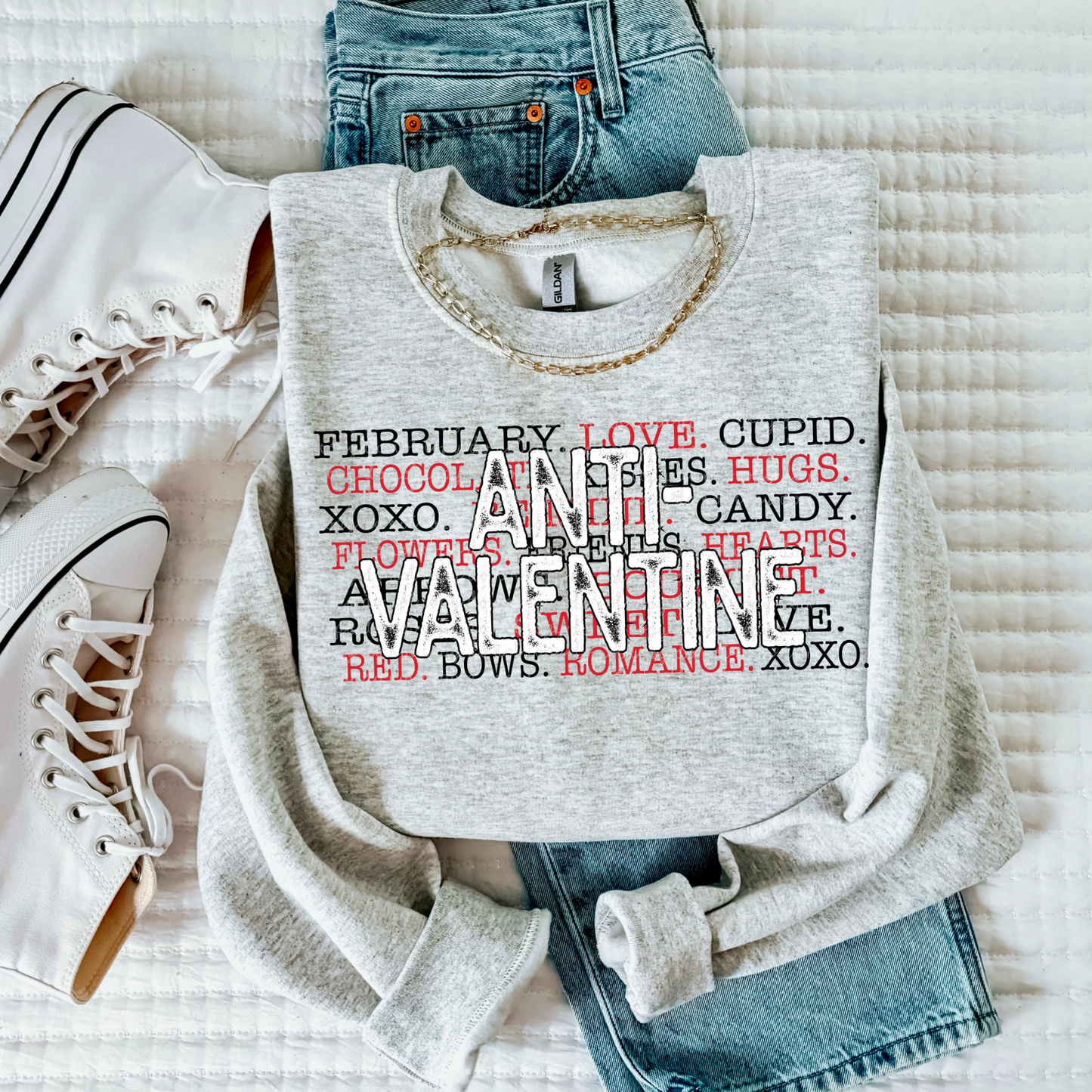 Anti Valentine(Black Outline) PNG Digital Download