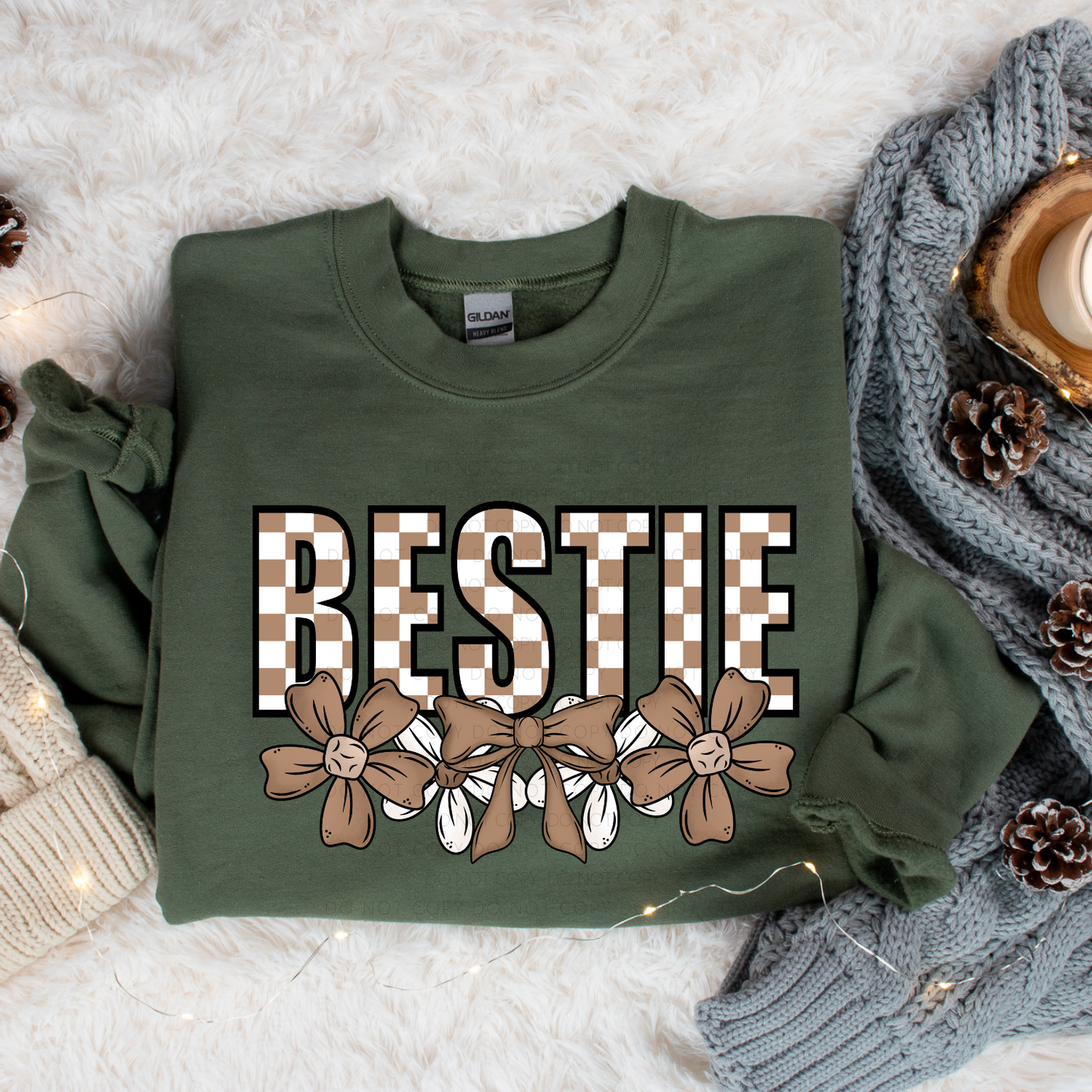 Checkered Bestie PNG Digital Download