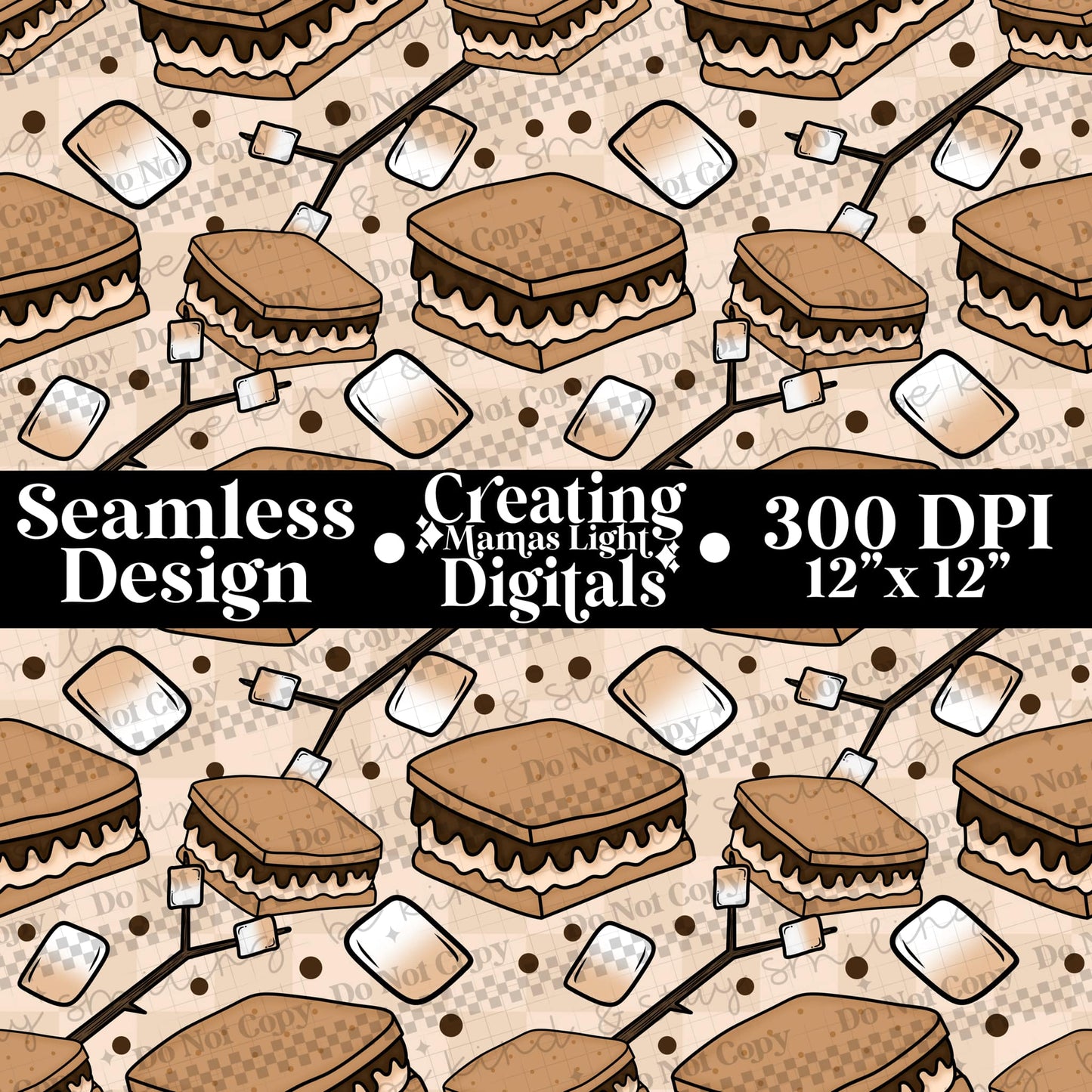 S'mores Seamless PNG Digital Download