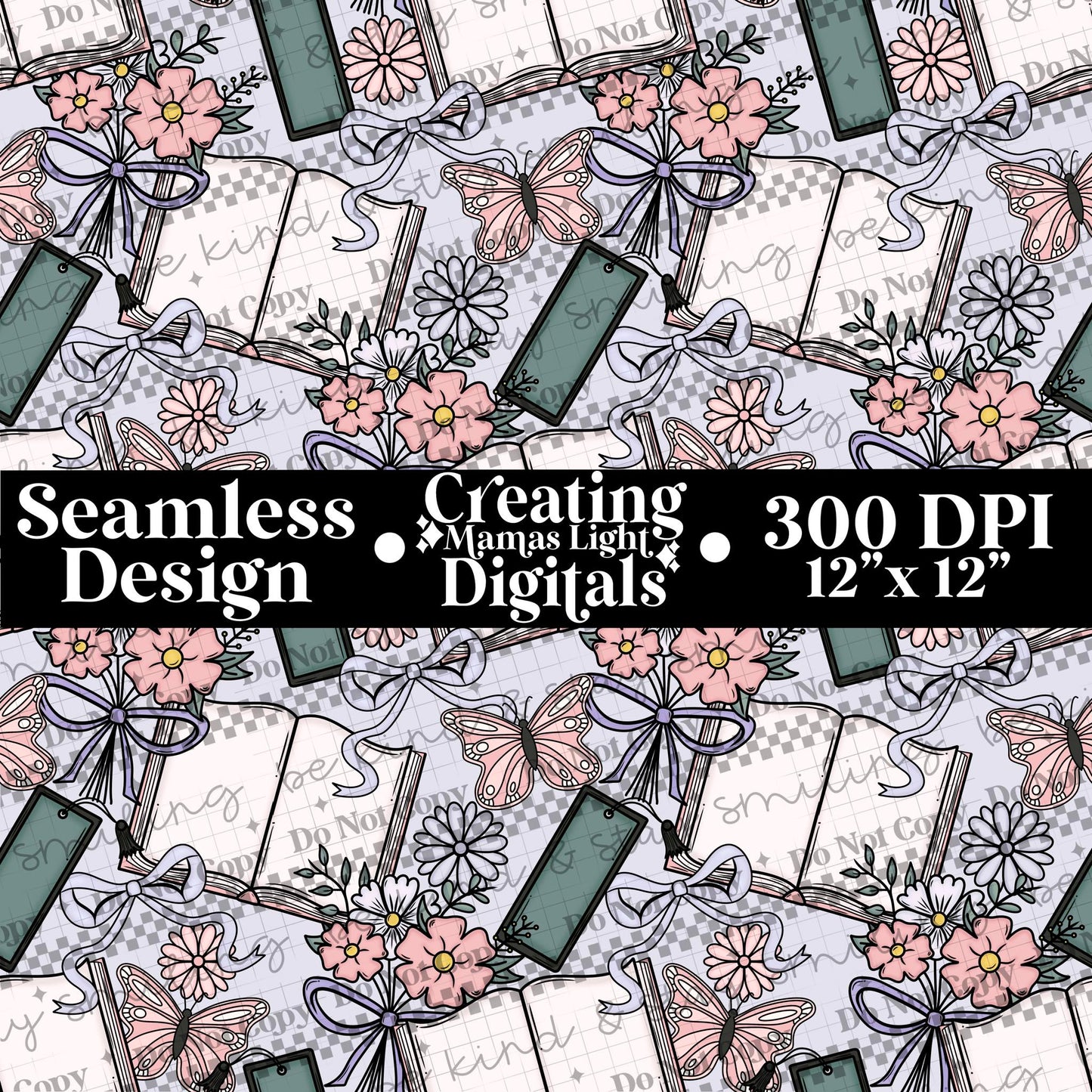 Open Book Seamless PNG Digital Download