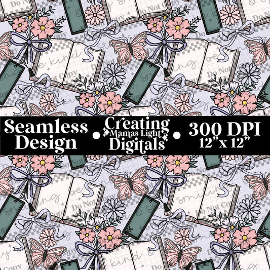 Open Book Seamless PNG Digital Download
