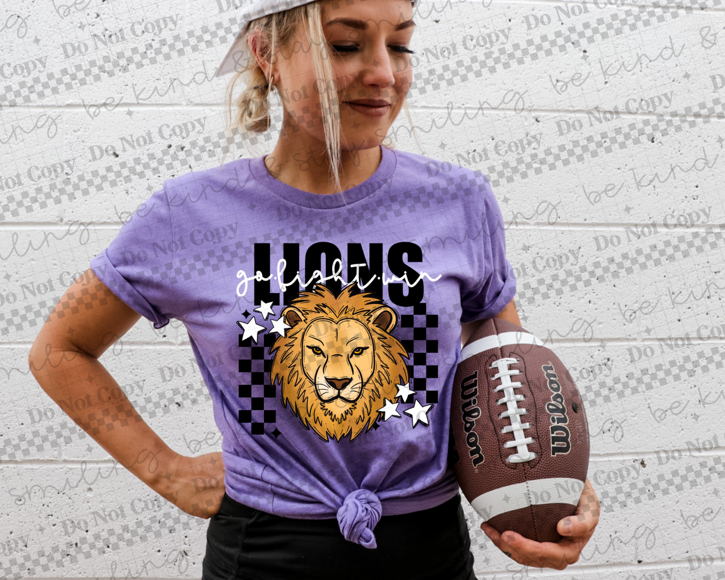 Custom Checkered Go Fight Win Mascot | PNG | DIGITAL DOWNLOAD