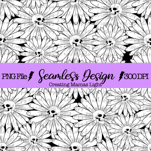 Monochrome Floral Skulls