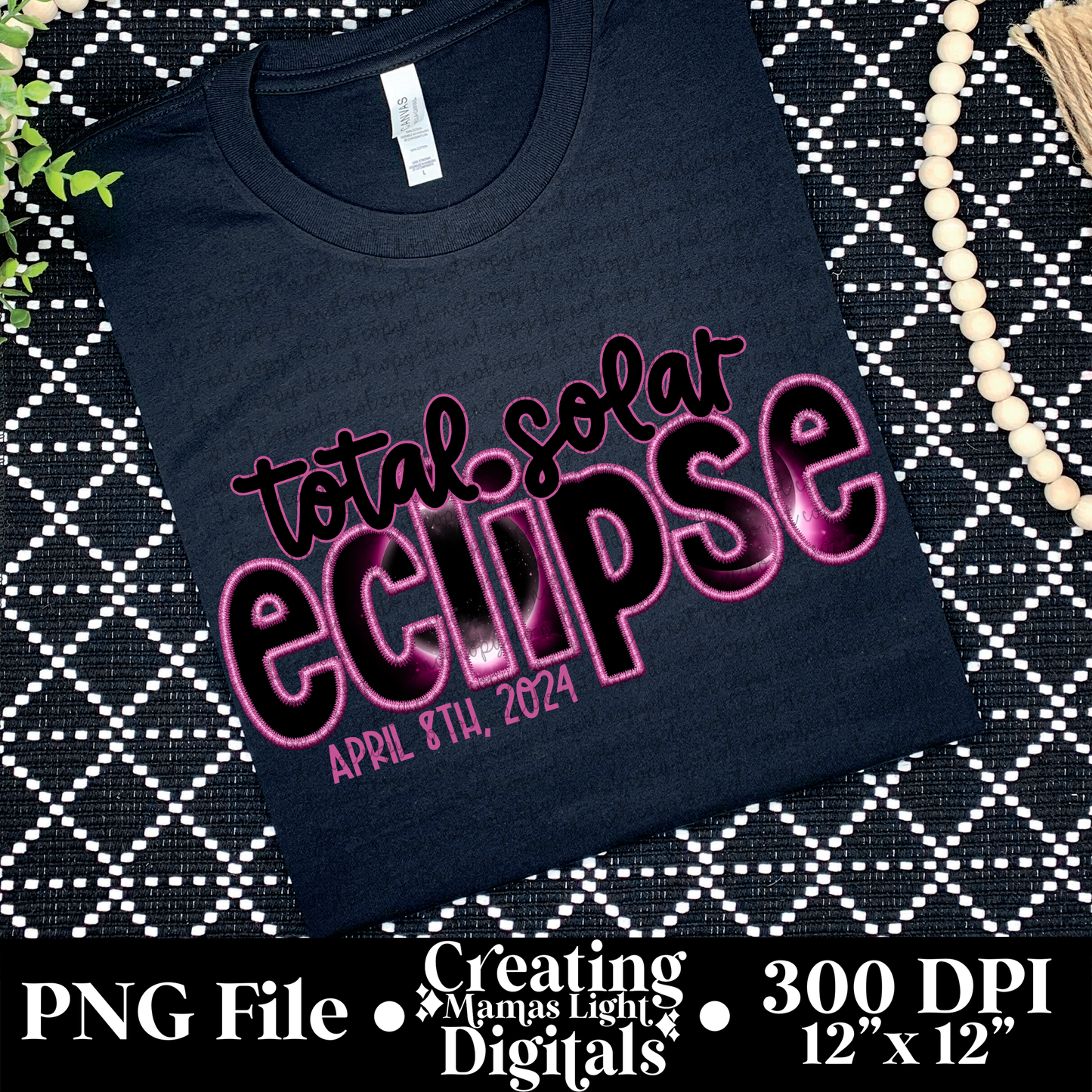 Total solar eclipse *Faux embroidery*