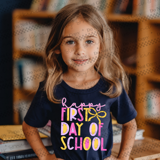 Happy First Day Of School (Pink) | PNG | DIGITAL DOWNLOAD