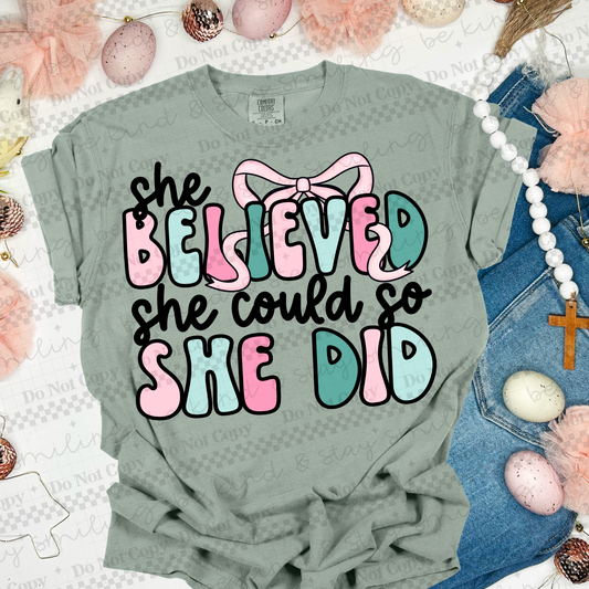 She Believed She Could So She Did PNG Digital Download