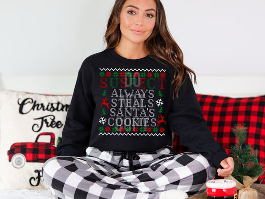 Suspect Always Steals Santa’s Cookies PNG Digital Download