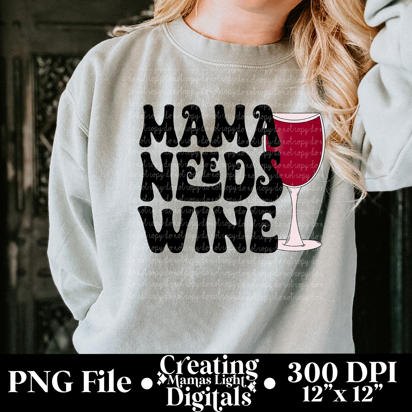 Mama Needs Wine Red