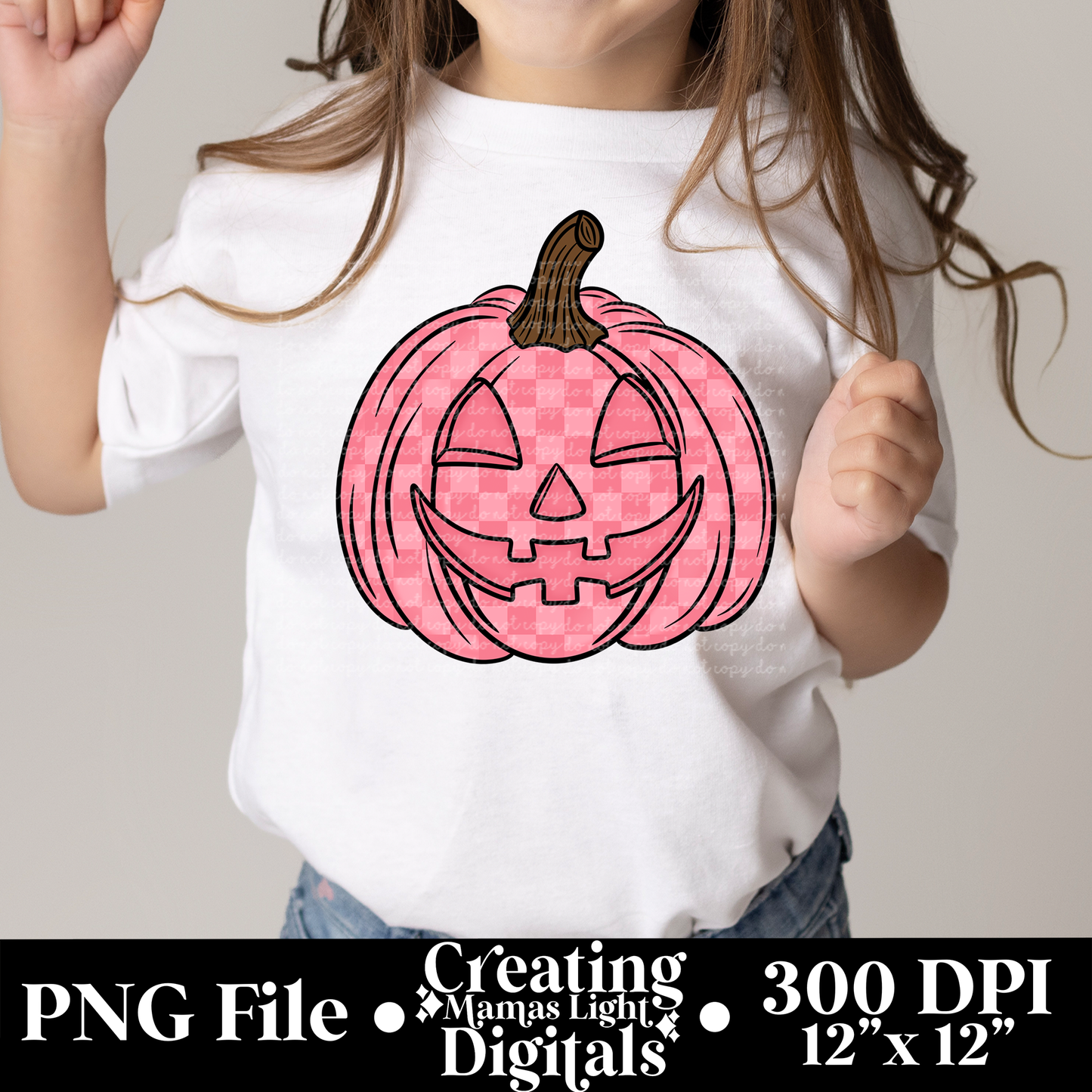 Pink Checkered Pumpkin