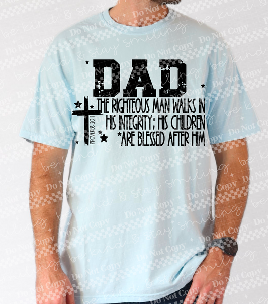 Dad Proverbs 20:7 | PNG | DIGITAL DOWNLOAD