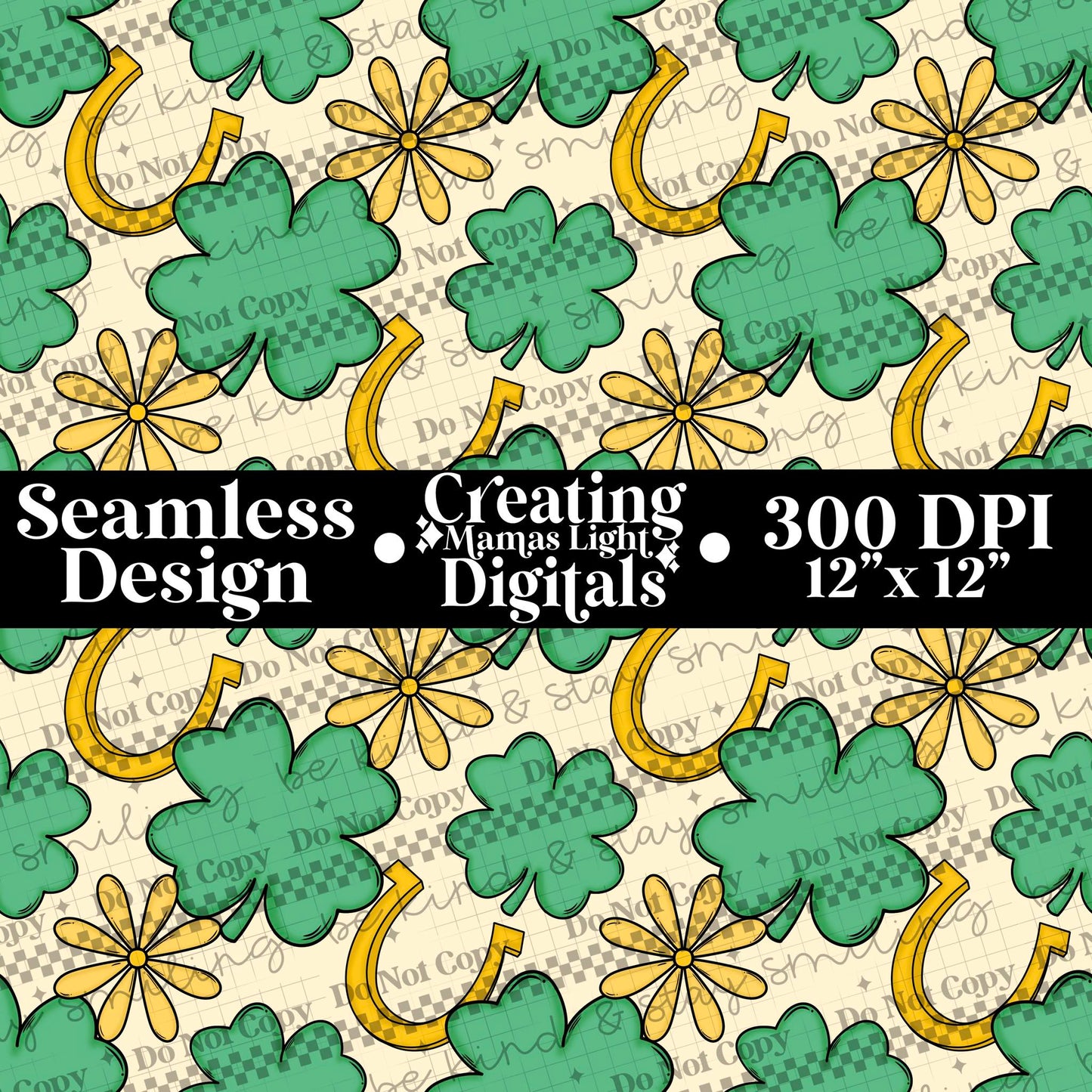 Shamrocks Seamless PNG Digital Download