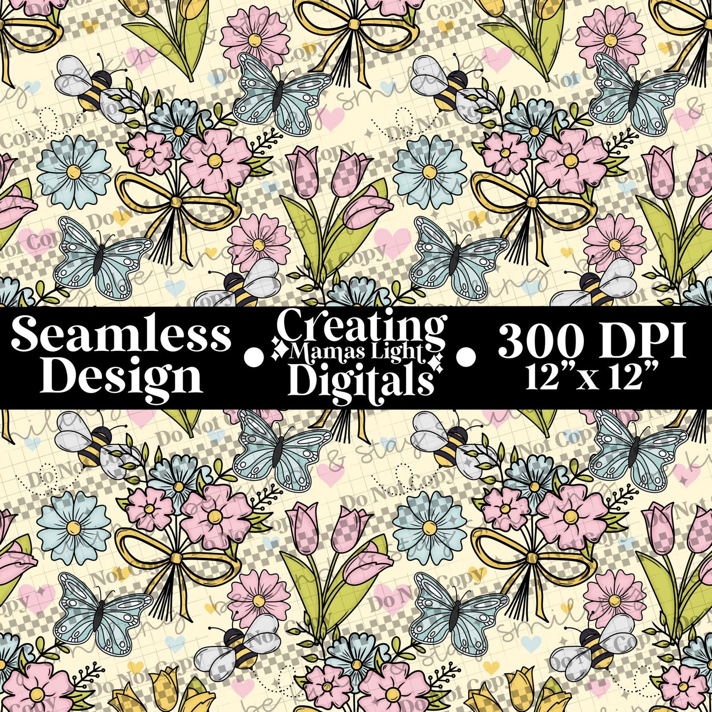 Spring Seamless PNG Digital Download